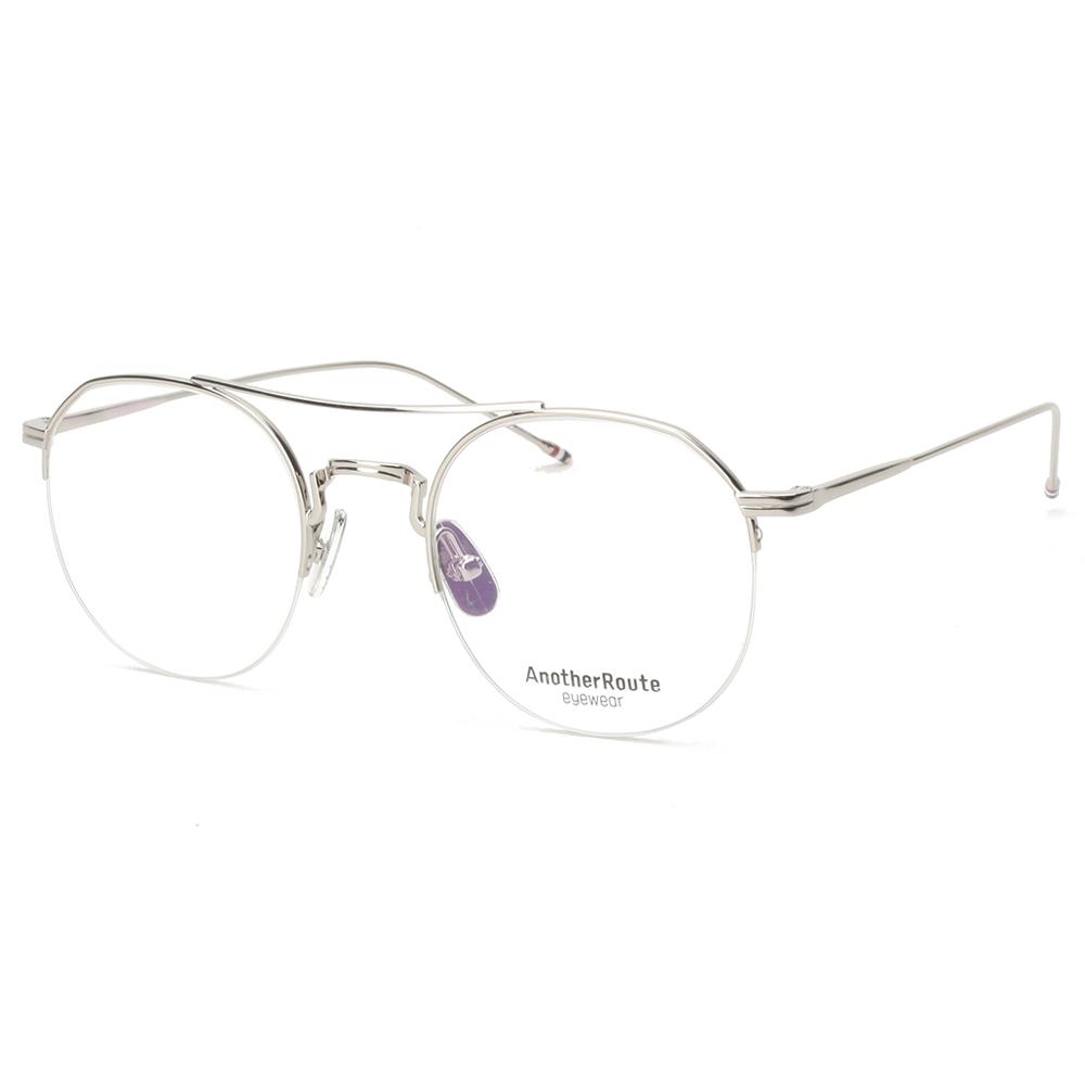 Eonadeoluteu Round Eyeglass Frames Crema Semi-Rimless Two-Bridge Aviator Glasses