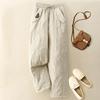 Women Winter Outer Wear Casual Pants Straight Wide Leg Pants
