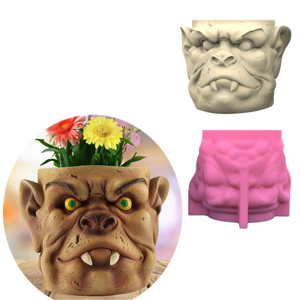 Květináče Cementová Silikonová Forma 3D Monstrum Sukulentní Květináč Formy Pryskyřičná Forma Forma pro Ukládání Šperků Epoxidové Licí Formy