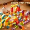 DIY Assembly Electric Magic Track Cube Building Toy Anti-Gravity High-Speed Train Model Creative Christmas Gift for Kids