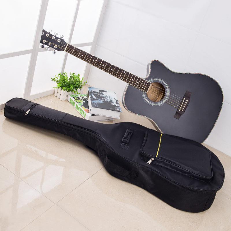 Thick Padded Waterproof Folk Guitar Backpack, Fits 40/41 Inch, Double Shoulder Straps