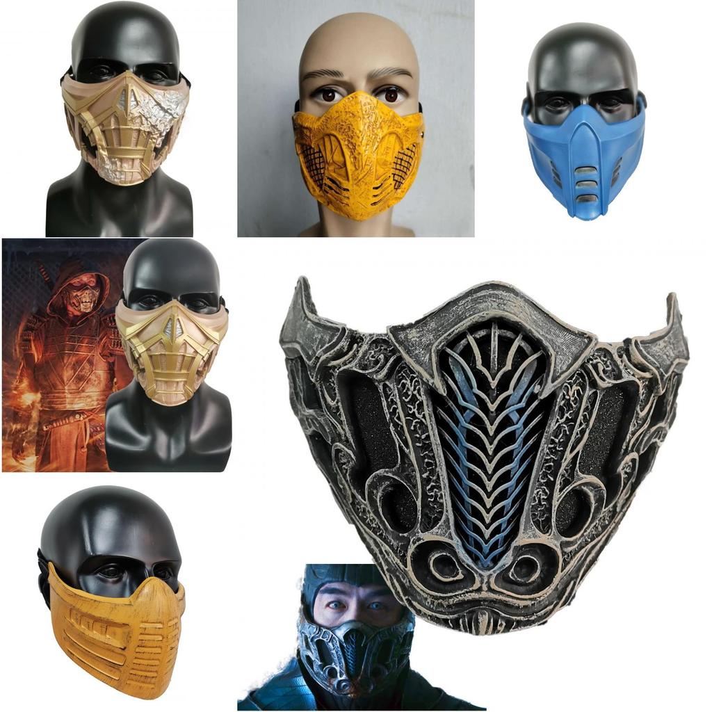 Mortal Kombat Scorpion Latex Half Face Mask For Halloween Costume And Cosplay