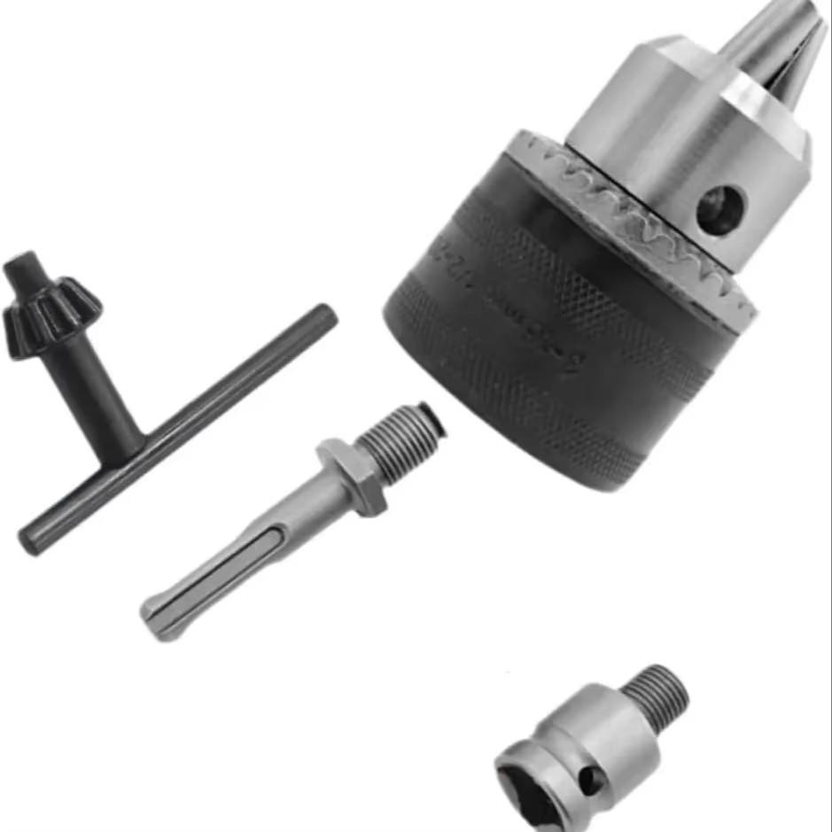 4pcs 1.5-13mm Precise Drill Chuck Converter 1/2"-20UNF Thread Quick Change Adapter SDS-Plus Shank 1/4" Hex