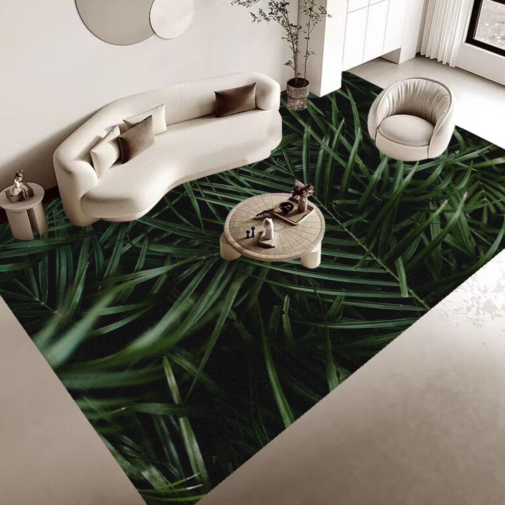 Tropisches Palmenblatt Kaktus Eingangstürmatte Rutschfest Wasserabsorbierend Langer Streifen Kissen Schlafzimmermatte Toilettenteppich