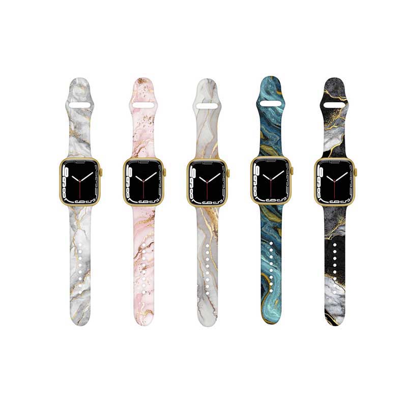 

Мраморный мягкий силиконовый ремешок для Apple Watch Ultra Band 45 мм 41 мм 44 мм 40 мм 38 мм 42 мм резиновый спортивный браслет Ремешок серии IWatch
