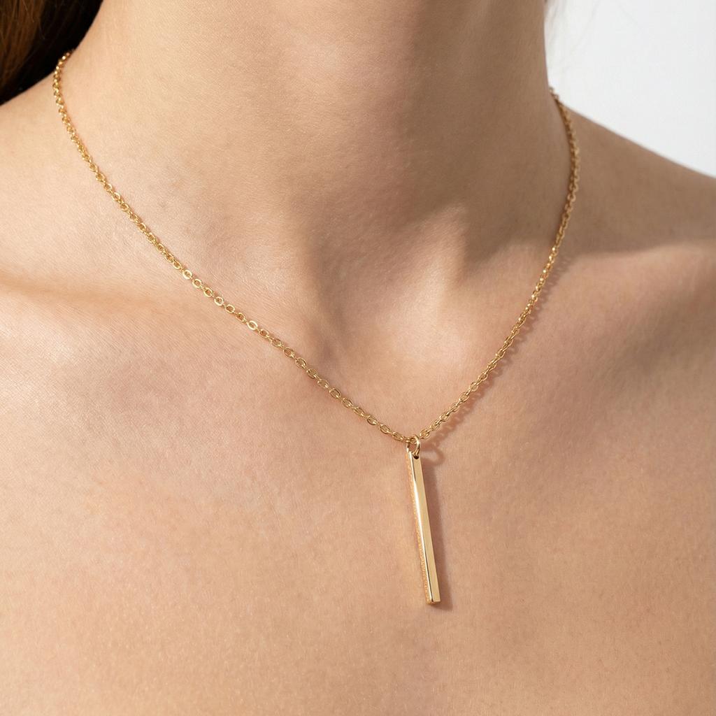 European and American new accessories geometric simplicity stacking necklaces, niche design sense fashionable versatile collarbone chain