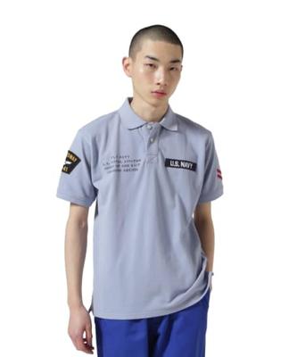 NAVAL PATCHED POLO SHIRT Men's 2XL 391 Sax 783-2936001