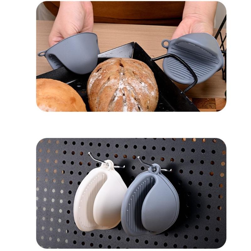 Heat Resistant Silicone Oven Gloves Nonslip Textured Fronts For Secure Grip Thermal Protections Kitchen Baking Accessories