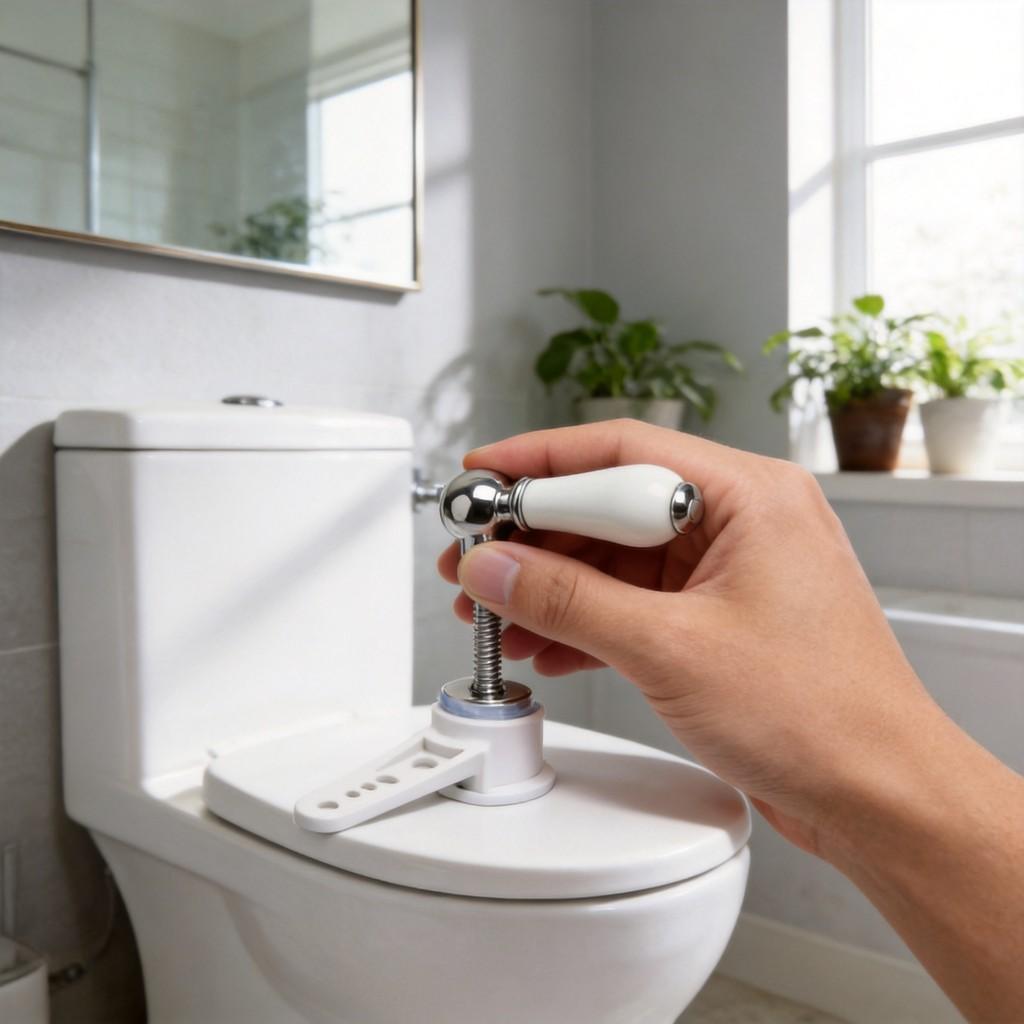 Modern Minimalist Ceramic Toilet Flusher Handle With Zinc Alloy Tank Fittings For Bathroom Renovation