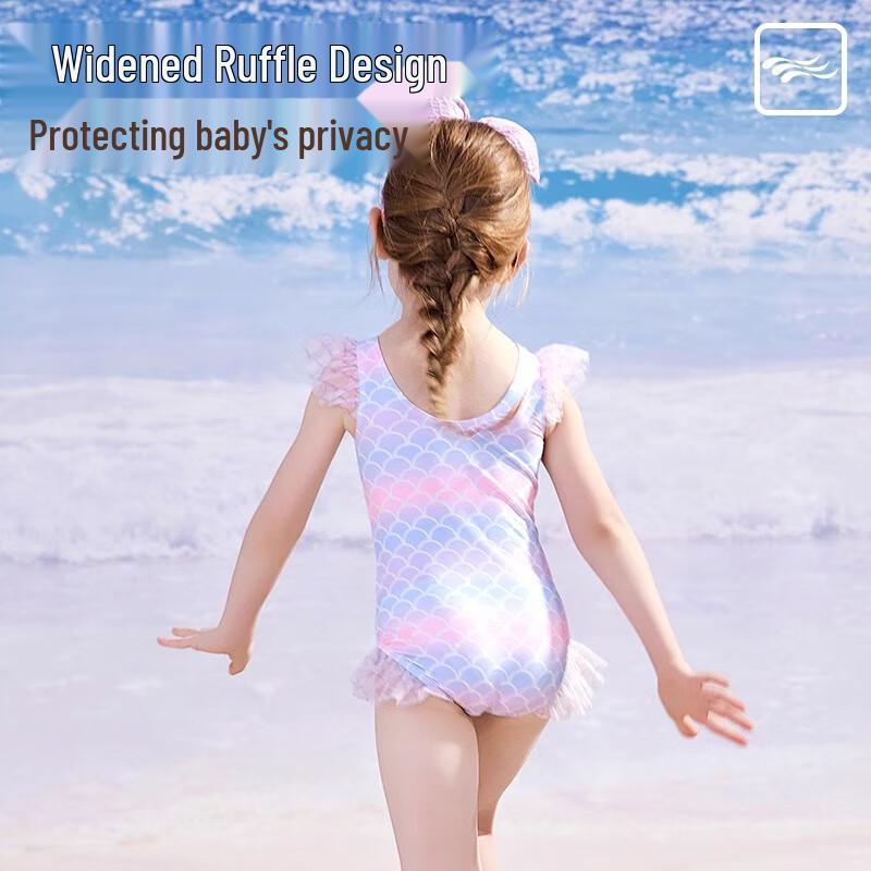 Disney Girls' Gradient Mermaid One-Piece Swimsuit Set D35047
