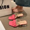 Elegant Women Crystal Shoes Summer Pumps Sandals Jelly Slippers Open Toe High Heels Women Slippers Shoes Heel Clear Sandals