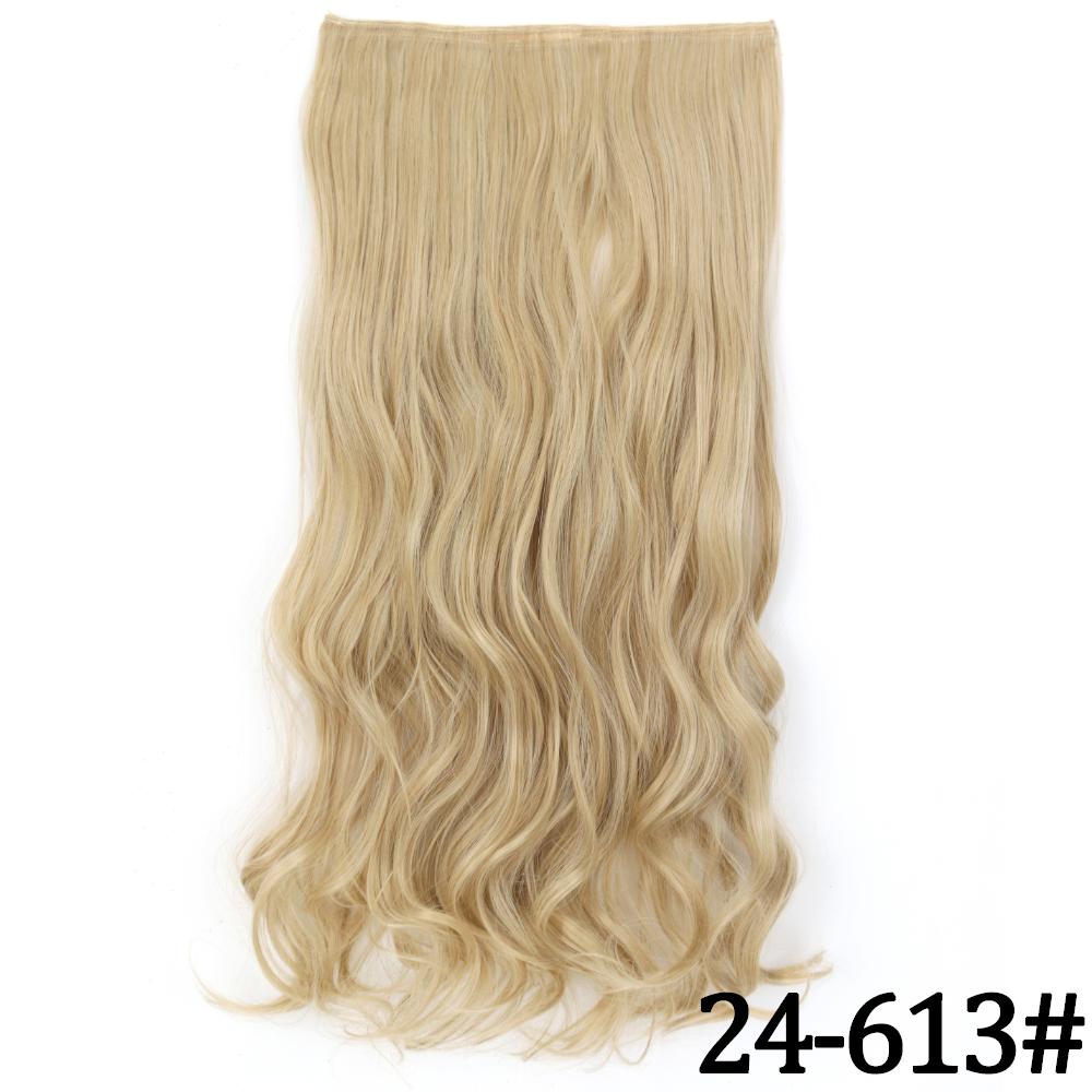MERISIHAIR Women Fashion Long Straight Synthetic Fiber Hair Extensions 5 Clips Invisible Hairpiece for Daily Wear
