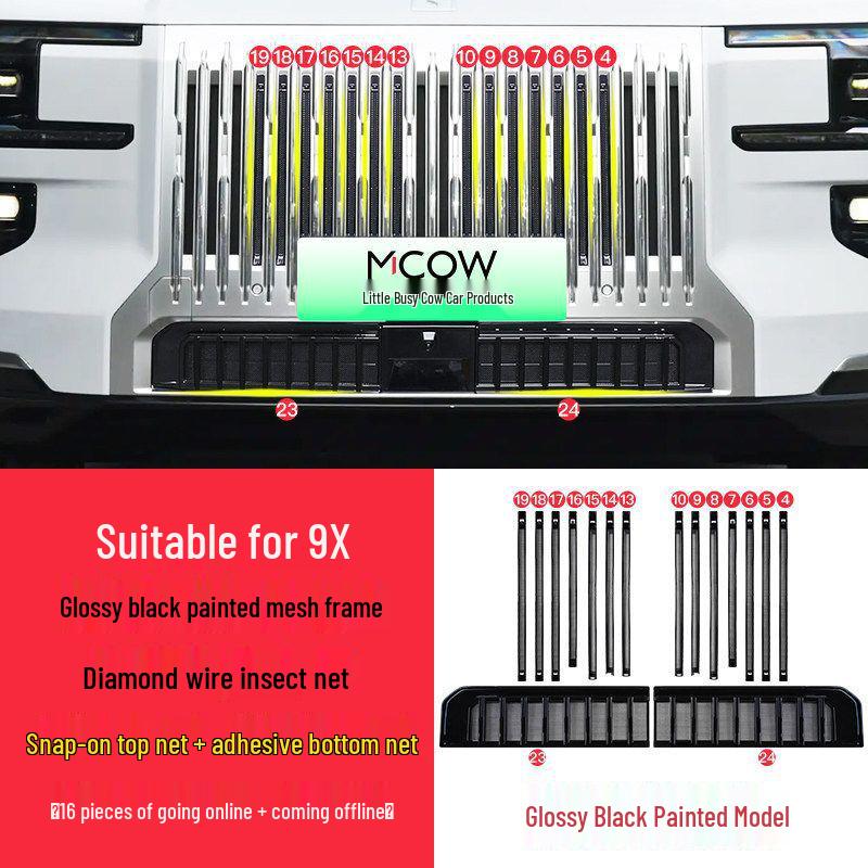 Zeekr 9X 2025-2026 Detachable Front Grille Insect Net Upgrade Accessory
