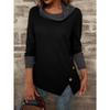 Women's Top Korean Contrasting Color Splicing Sweater Spring and Autumn Versatile Half-turtleneck