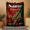 Custom Name Personalized Cristiano Ronaldo Print Blanket, Home Decor, Bedroom, Sofa, Camping, Couch, Gifts for Birthday Christmas