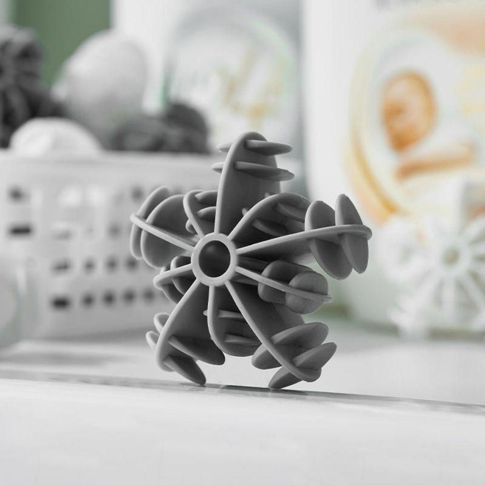 4Pcs White Snowflake Laundry Balls Silicone Clothes Cleaning Ball Hair Remover Ball Washing Tools