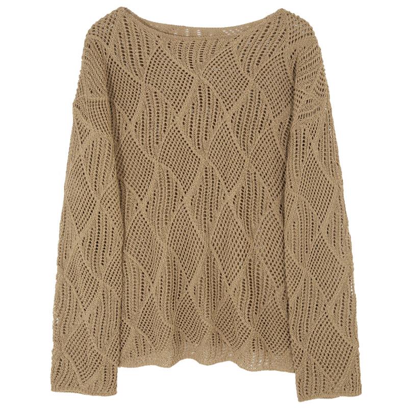 Women's Hollow-Out Textured Knit Pullover