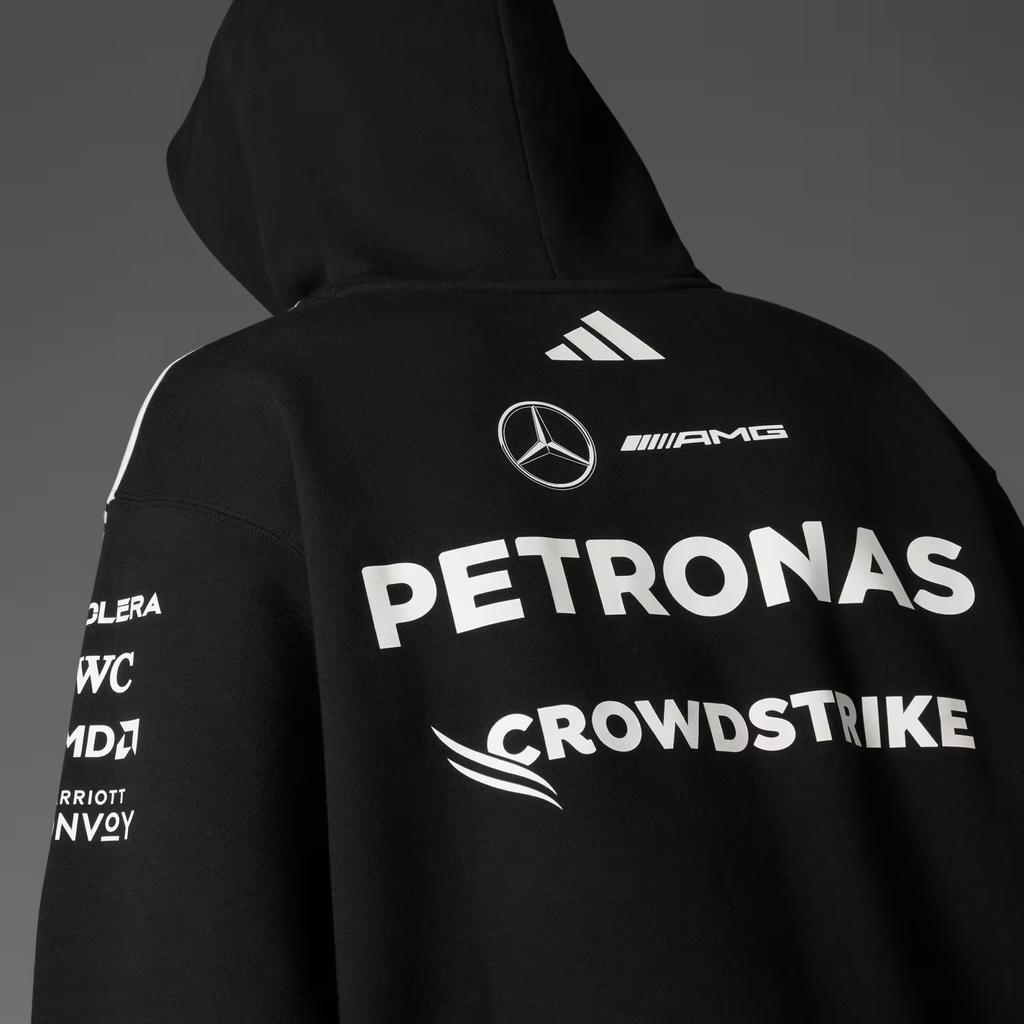 Adidas X Mercedes-Amg Petronas F1 Team Ss25 Comfortable Versatile Casual Striped Long Sleeve Sweatshirt Men sweatshirt Black JW5385