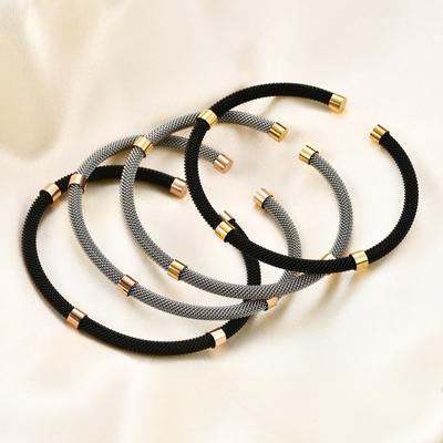 Bracciali intrecciati con cavo in acciaio al titanio accessori bracciale nero oro colore acciaio bracciale moda versatile per donne