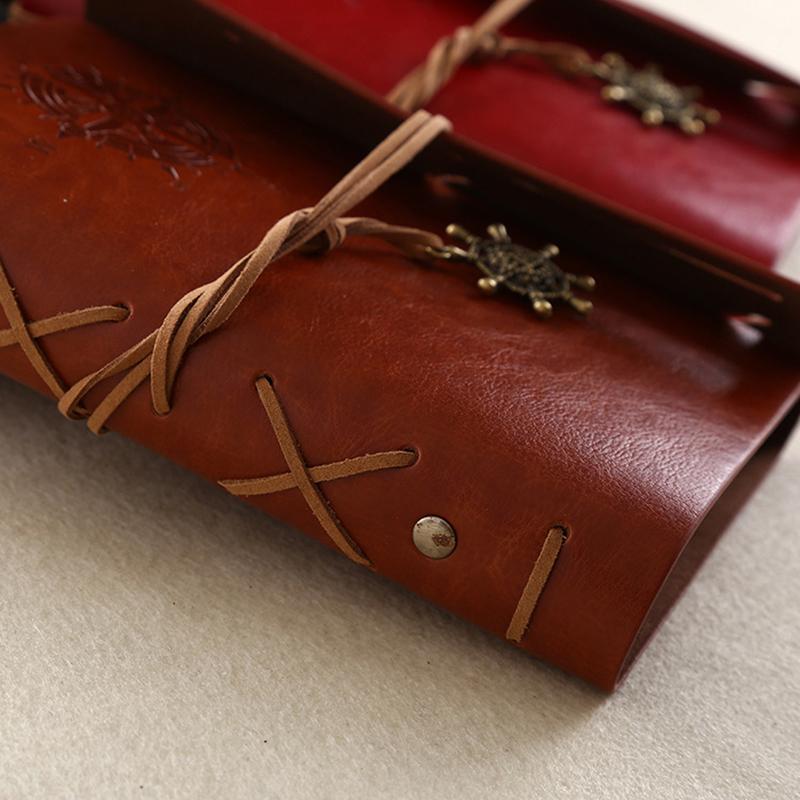 Retro Notebooks & Journals Agenda Binder Sketch Book Leather Soft Cover 14X10Cm Replaceable Kraft Paper Inner Korean Stationery