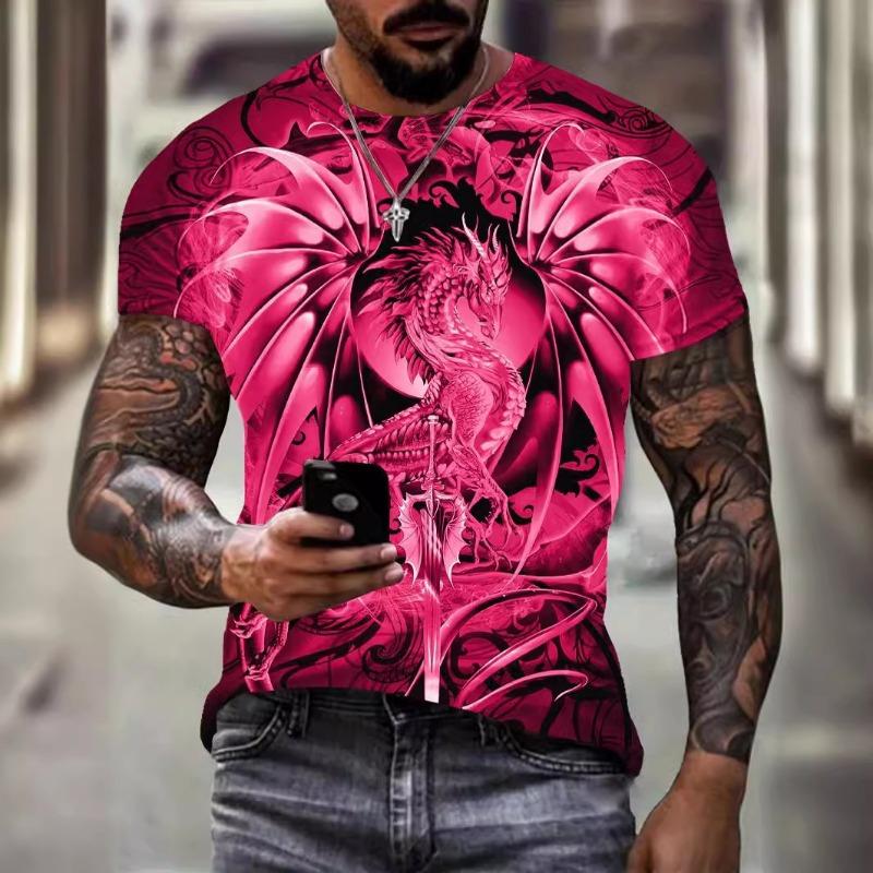 

Мужская футболка с коротким рукавом свободного кроя серии «Тотем», напечатанная на 3D-принтере 6XL