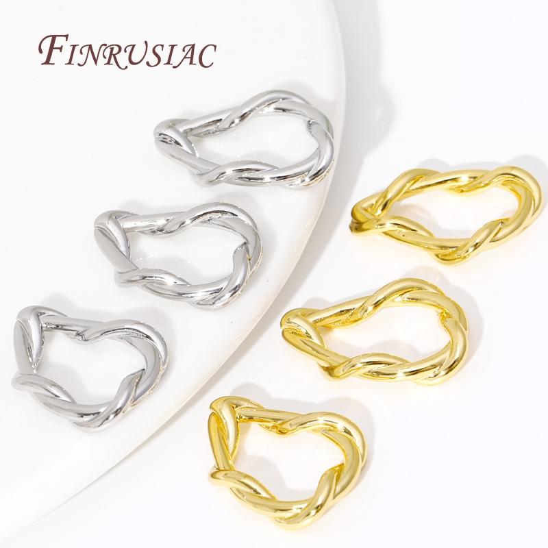 Simple Irregular Twist Closed Ring Connectors Charms 18K Gold Color DIY Earrings Bracelets Connecting Accessories Supplies