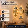 Wear Resistant Courtyard Pendant Wooden Fish Wall Hanging With/Without LED Light, Nautical Decor, Coastal Theme Fishbone Durable Fine Craftsmanship