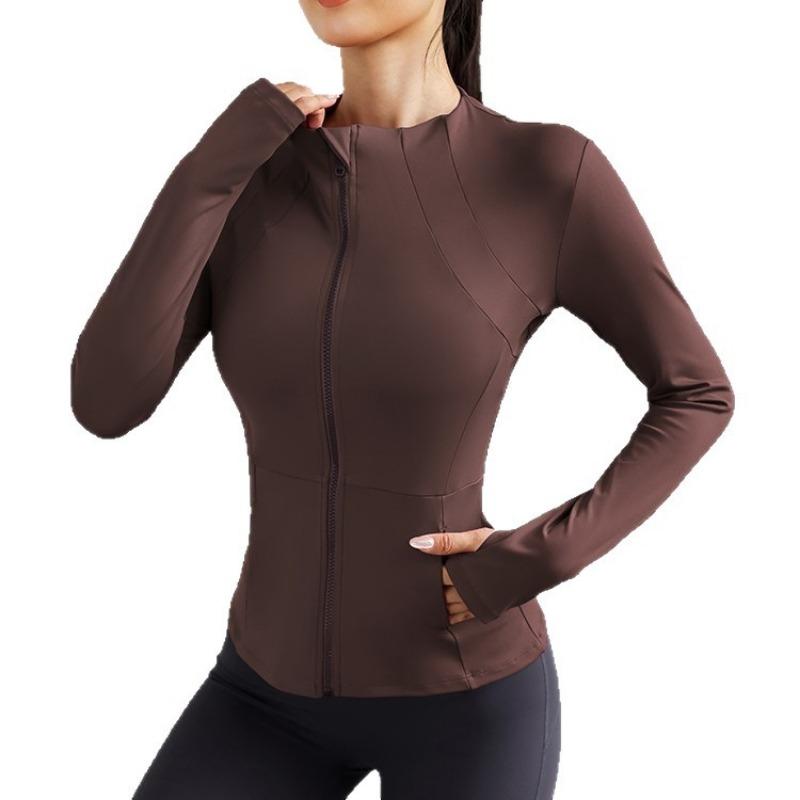 Women S Yoga Sports Zip Up Jacket For Running Gym Fitness Tight Fit