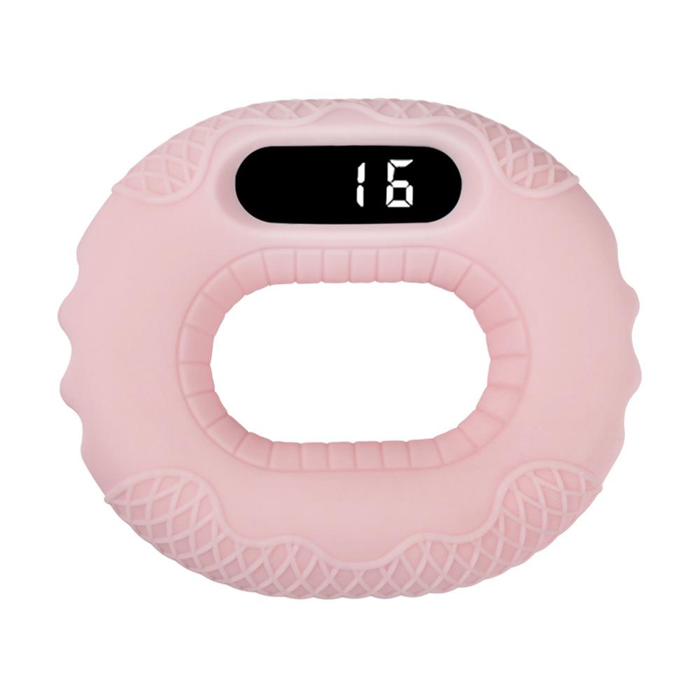 

Силиконовый кистевой эспандер для тренировки силы пальцев, кольцо для хвата, Bluetooth-подключение, мигающий короткий видеоролик, подсчет тренировок 10 pounds розовый