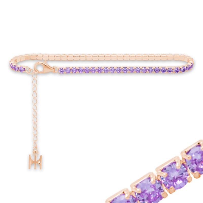 MACIER [S925] Violettes Mini Tennisarmband (Roségold)