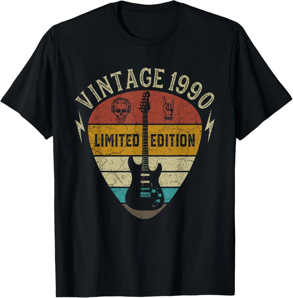 Vintage 1990 Limited Edition 35th Birthday Gift 35 Year Old T-shirt Unisex Summer Streetwear Top Streetwear Ropa Hombre Tops