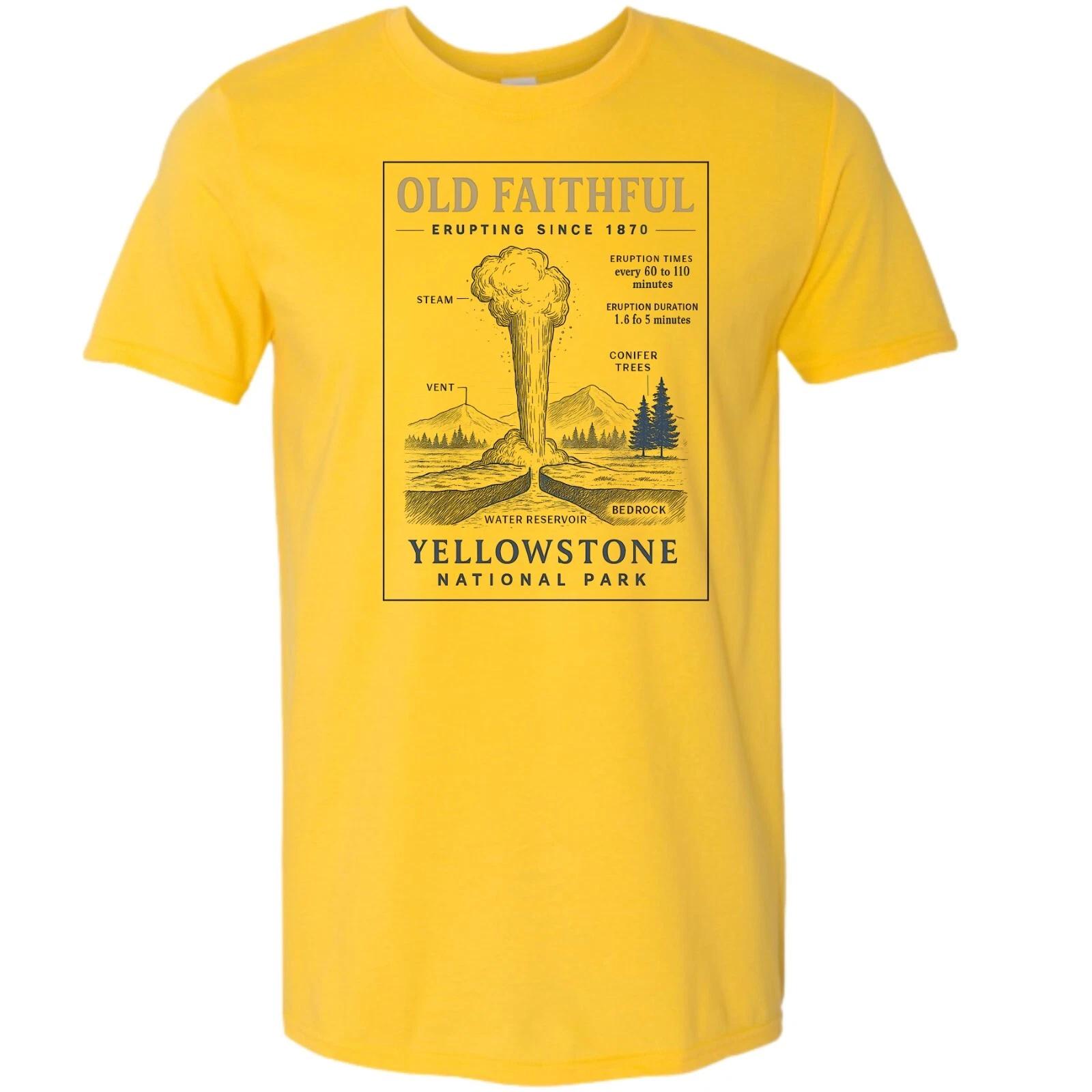 Yellowstone National Park Wyoming T-shirt Technical Drawing L