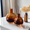 Transparent Colored Glass Vase Hydroponic Round Ball Flowerpot Aromatherapy Bottle Flower Vase Terrarium Home Decoration