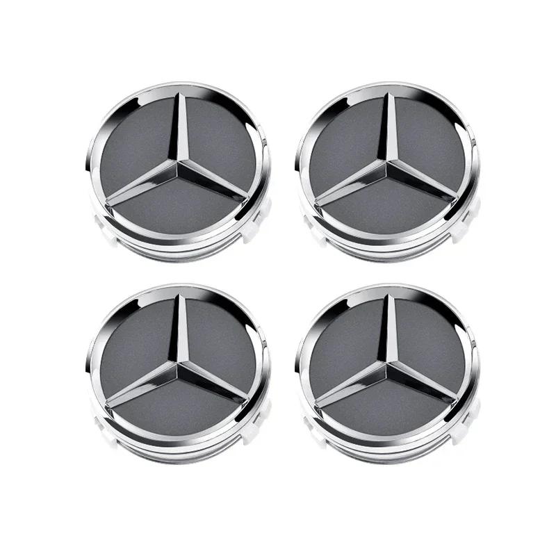 4ks 60mm Krytka náboje kola auta Znak odznak pro Mercedes Benz C180 E300 GLC W163 W166 W167 W204 W205 W212 W213 X253 W117 W176 W164
