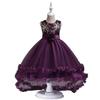 Girls Princess Pageant Dress Sequined Embroidered Gown Kids 110-170cm