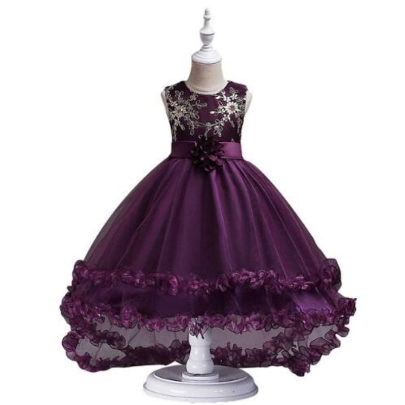 Girls Princess Pageant Dress Sequined Embroidered Gown Kids 110-170cm