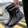 Fashion Black Men's Shoes Fashion Mens Rain Boots 2024 New Anti-slip Wear-resistant Outdoor Fishing Waterproof Shoe Zapatos Para Hombres