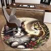 1pc Anime Design Round Carpet Office Chair Mat, Non Slip Rug for Home Decor, Gift, Office, Living Room, Bedroom