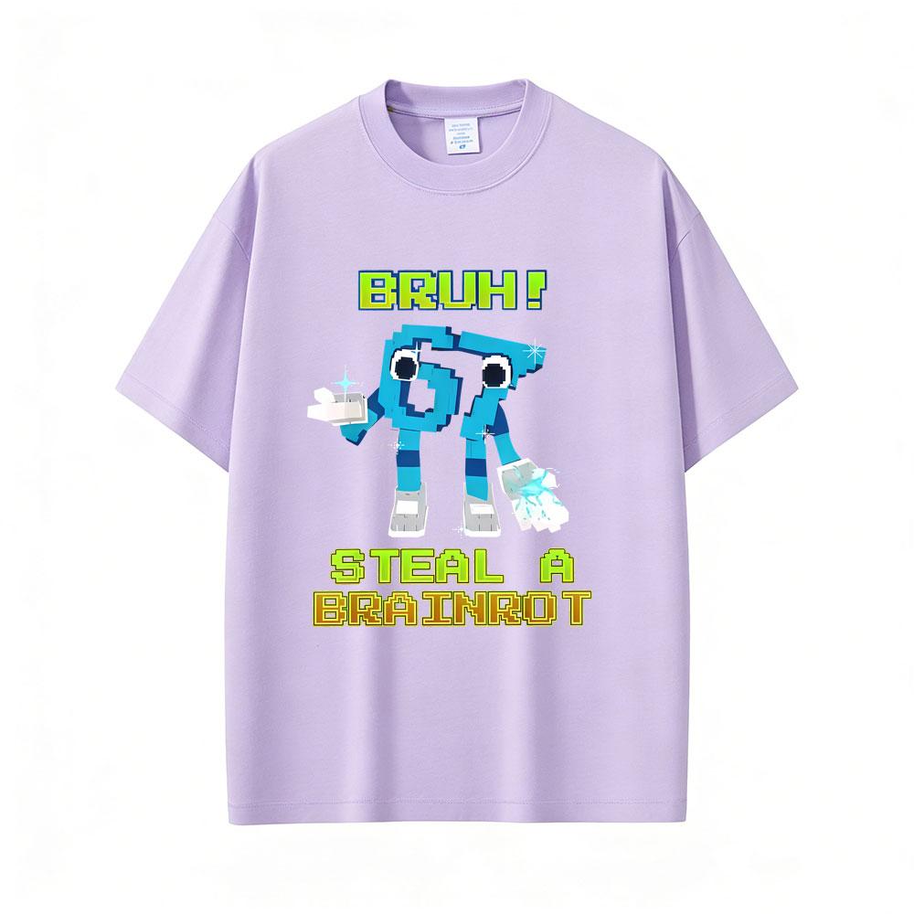 Funny Italian Brainrot Six Seven 67 Number Graphic Tshirt Bruh Steal A Bratnrot T Shirts Unisexs Women Casual Oversized Tshirts