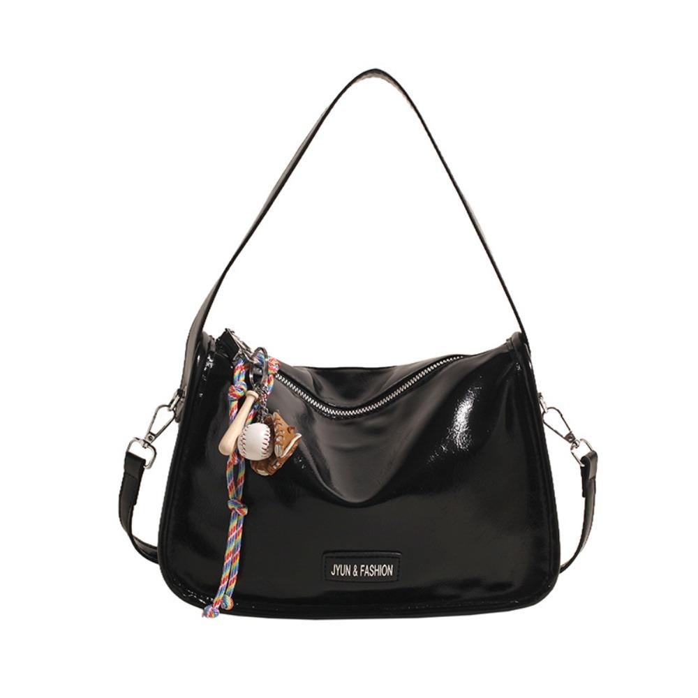 Classic Pu Leather Underarm Bag Vintage Retro Tote Bag Portable Commuting Shoulder Bag  Women чёрный