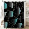 Luxury Marble Pattern Shower Curtain Set Bathroom Decor Waterproof Printing Polyester Bath Linen Home Accessories Black Teal Col