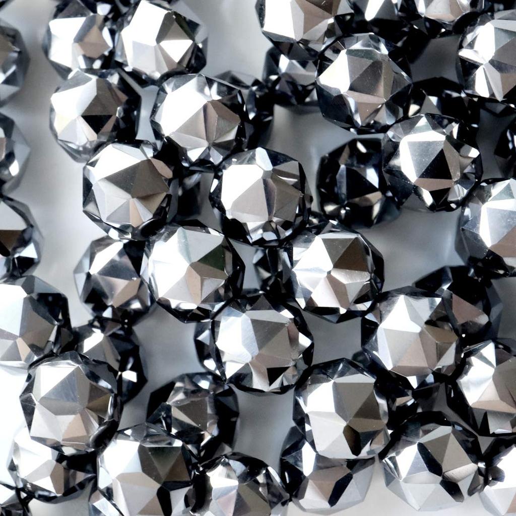 [GOLD STONE] Terahertz Ore Star Cut Beads, 40cm Long, Multi-Faceted, Handmade Accessories, Sold In Strands, 8mm