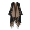 Womens Knitted Double-sided Thick Shawl Blanket Air Conditioner Room Warm Fashion Versatile Cape
