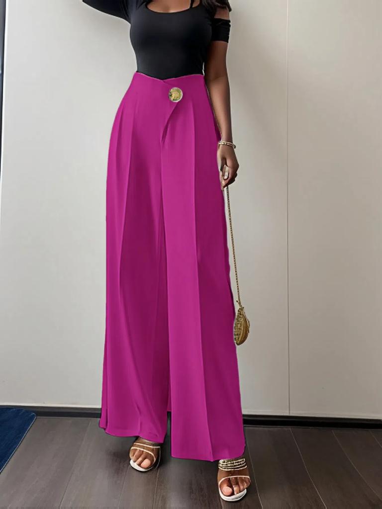 Women's New Solid Color High Waist Casual Straight Leg Trousers Formal Pants Long Trousers Suits for Women