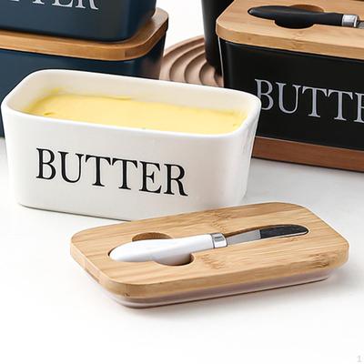 Ceramic Butter Dish Cheese Storage Box Keeper Holder for Household