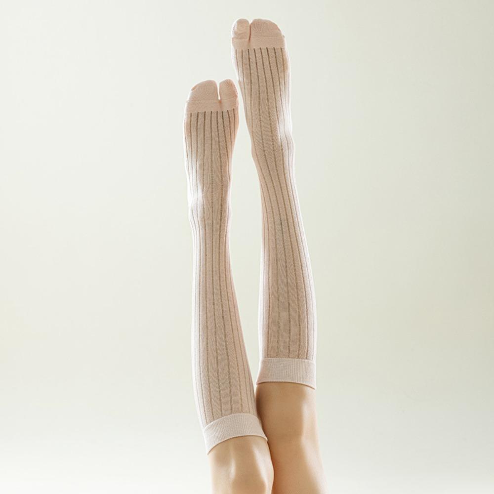 Thin JK Calf Long Socks Knee High Separate Toe Stockings Simple Two Toe Stockings  Spring Summer