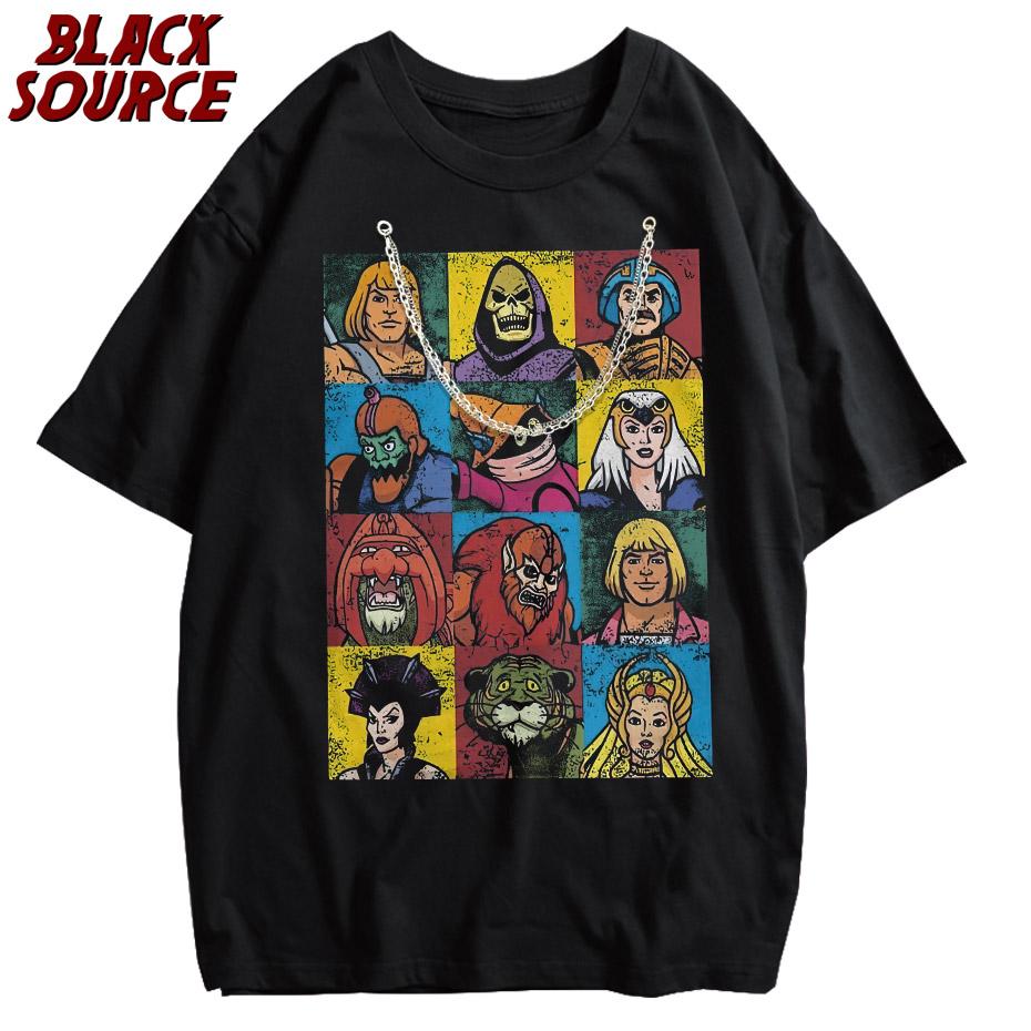 Leisure HeMan And Friends TShirts Men O Neck Cotton T Shirt Masters of the Universe Short Sleeve Tees Graphic Printed Clothes M