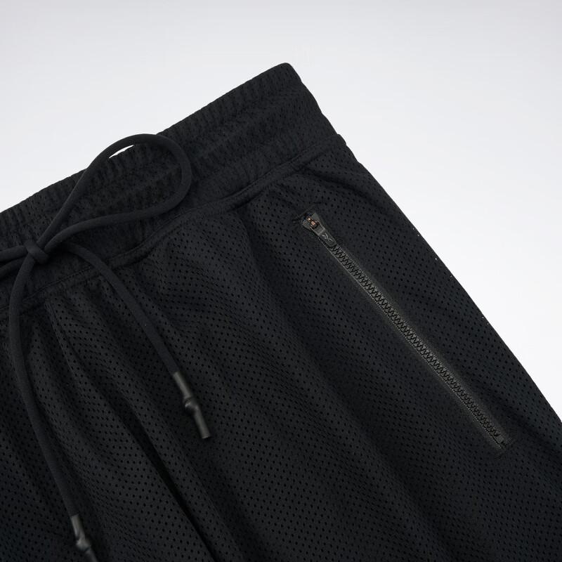 Reebok Hoop Shorts Solid Color Loose Breathable Mesh Drawstring Casual Shorts Unisex shorts Black 23RCS629U001