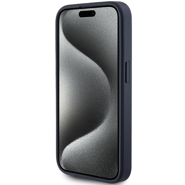 Guess Guhcp15Lpg4Gpb Iphone 15 Pro 6.1 Niebieski/Blue Hardcase 4G Triangle Metal Logo