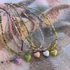 Bohemian Beaded Necklace Summer Rice Bead Love- Necklace Hawaii Beach Necklace Jewelry Suitable for Ladies and Girls
